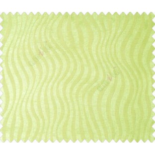 Olive lime green self design continuous small trendy waves on stripe textured base fabric main curtain
